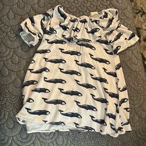 kate quinn nautical whales bamboo dress 6-12m
